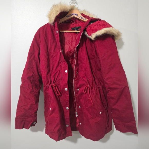 Forever 21 Jackets & Blazers - EUC red jacket removable hoodie